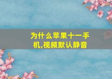 为什么苹果十一手机,视频默认静音