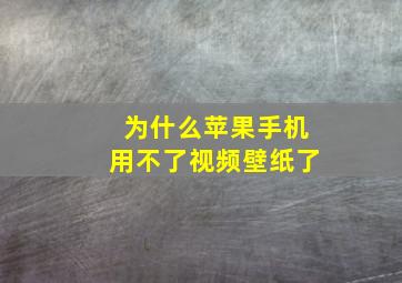 为什么苹果手机用不了视频壁纸了