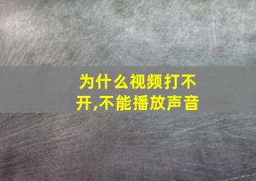 为什么视频打不开,不能播放声音