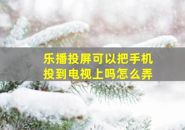 乐播投屏可以把手机投到电视上吗怎么弄