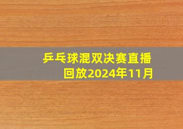 乒乓球混双决赛直播回放2024年11月