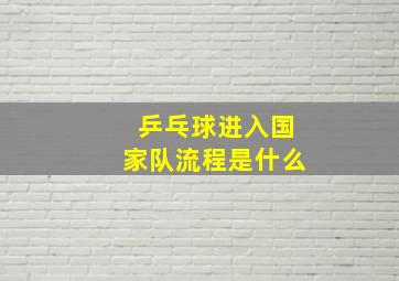 乒乓球进入国家队流程是什么