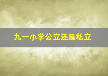 九一小学公立还是私立