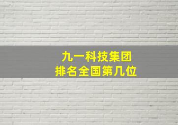 九一科技集团排名全国第几位