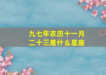 九七年农历十一月二十三是什么星座