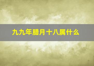 九九年腊月十八属什么