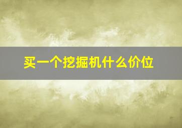 买一个挖掘机什么价位