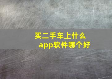 买二手车上什么app软件哪个好