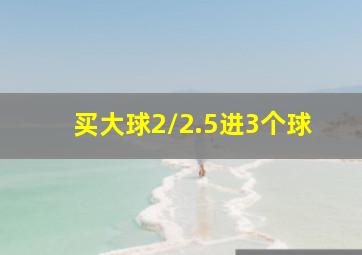 买大球2/2.5进3个球