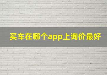 买车在哪个app上询价最好