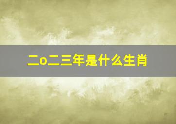 二o二三年是什么生肖