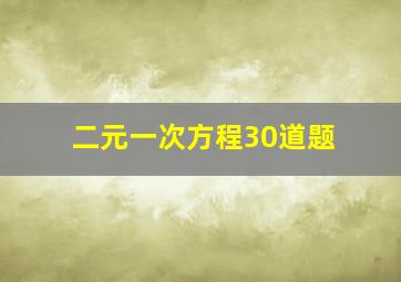 二元一次方程30道题