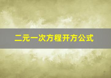 二元一次方程开方公式