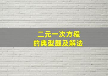 二元一次方程的典型题及解法