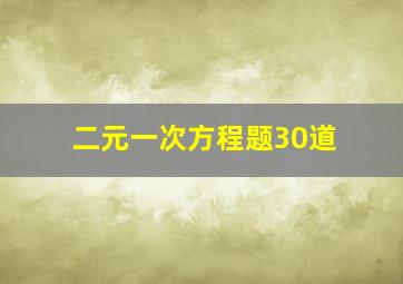 二元一次方程题30道