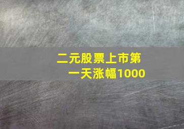 二元股票上市第一天涨幅1000