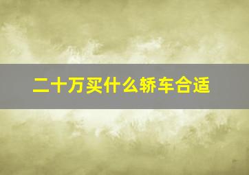 二十万买什么轿车合适