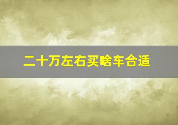 二十万左右买啥车合适