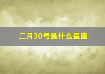 二月30号是什么星座