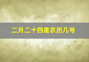 二月二十四是农历几号