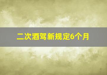 二次酒驾新规定6个月