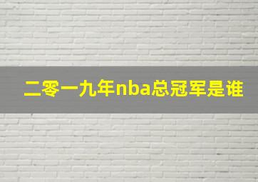 二零一九年nba总冠军是谁