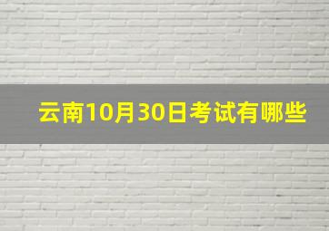 云南10月30日考试有哪些