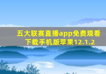 五大联赛直播app免费观看下载手机版苹果12.1.2