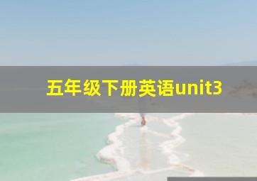 五年级下册英语unit3