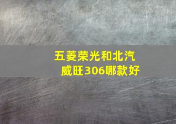 五菱荣光和北汽威旺306哪款好