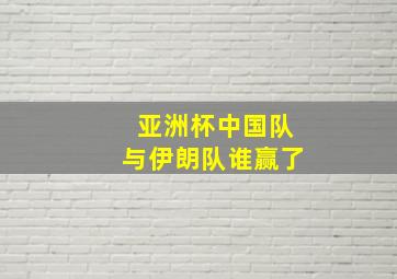 亚洲杯中国队与伊朗队谁赢了