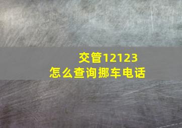 交管12123怎么查询挪车电话