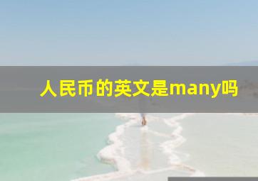 人民币的英文是many吗