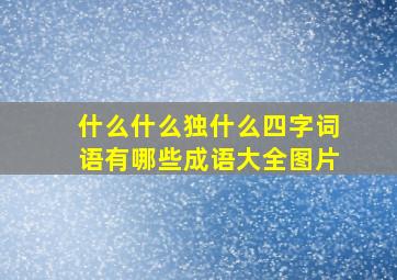 什么什么独什么四字词语有哪些成语大全图片