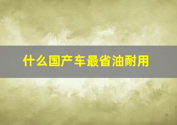 什么国产车最省油耐用