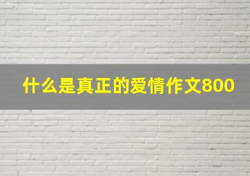 什么是真正的爱情作文800