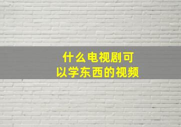 什么电视剧可以学东西的视频