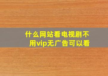 什么网站看电视剧不用vip无广告可以看