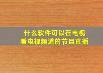 什么软件可以在电视看电视频道的节目直播