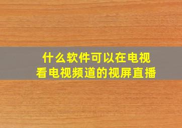 什么软件可以在电视看电视频道的视屏直播