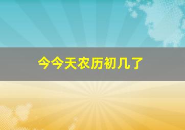 今今天农历初几了