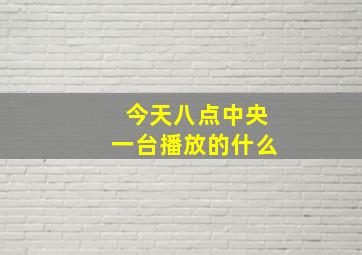 今天八点中央一台播放的什么