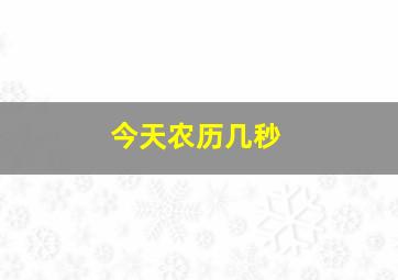 今天农历几秒