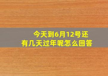 今天到6月12号还有几天过年呢怎么回答