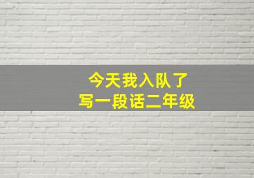 今天我入队了写一段话二年级