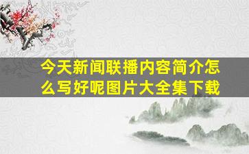 今天新闻联播内容简介怎么写好呢图片大全集下载