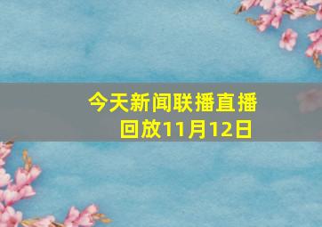 今天新闻联播直播回放11月12日