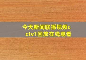 今天新闻联播视频cctv1回放在线观看