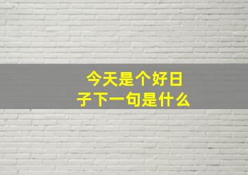 今天是个好日子下一句是什么