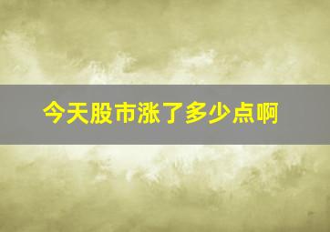 今天股市涨了多少点啊